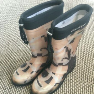Women's Shoes Rain Boots, 7BTan Print